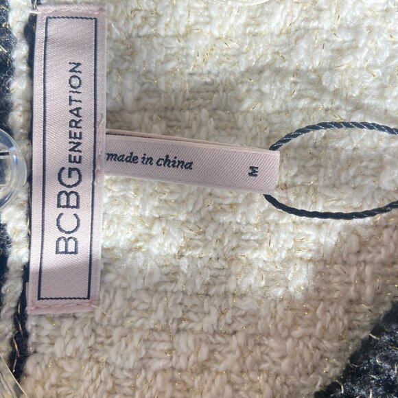 NWT BCBG GENERATION CARDIGAN BLK/WHT SIZE M - Picture 5 of 8